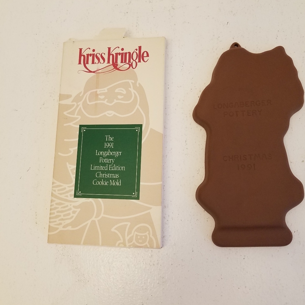 1991 Longaberger Kriss Kringle  Pottery Limited Edition Christmas  Cookie Mold